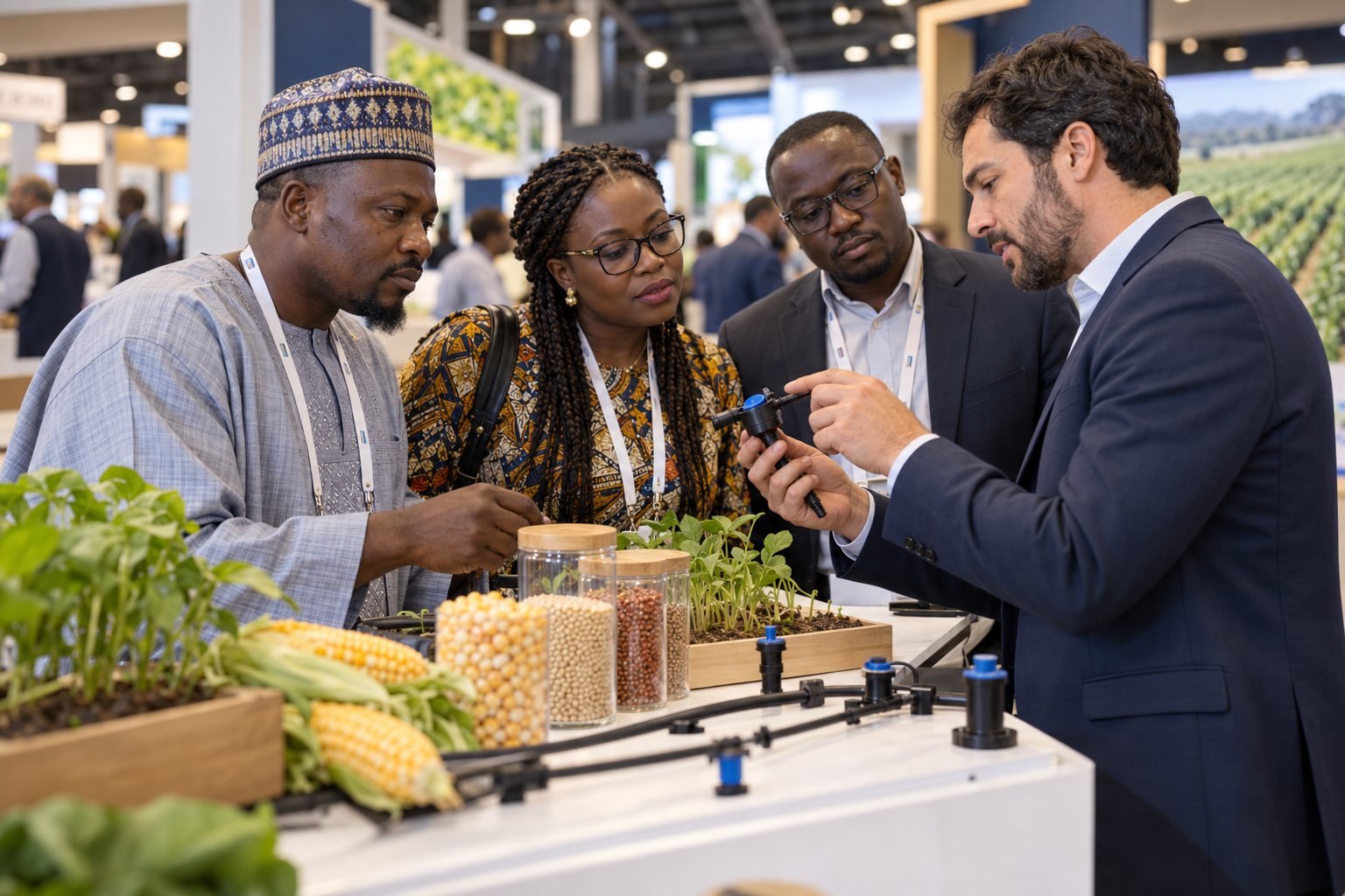 Illustrative image of business delegates discussing market opportunities